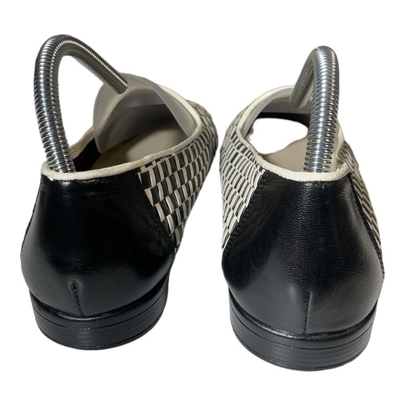 TROTTERS LIZ BLACK/WHITE CHECKERED WOVEN LEATHER
LOAFER ROUND TOE SLIP-ON SZ 9W - Picture 5 of 10